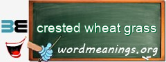 WordMeaning blackboard for crested wheat grass